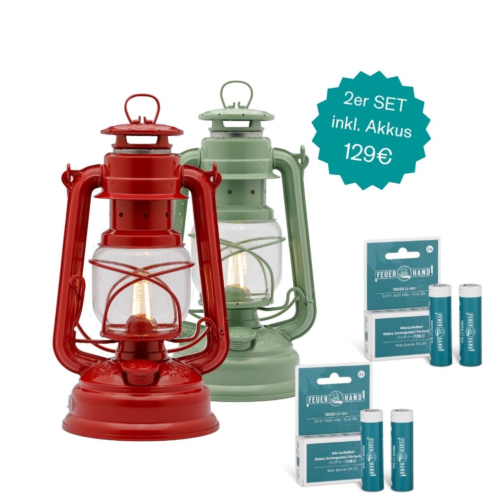 2x LED Laterne + 2 Akkus | Black Friday 2025